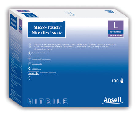 Ansell Healthcare Micro-Touch Nitra-Tex Exam Gloves - Micro-Touch Nitra-Tex Powder-Free Exam Gloves, Size L - 6034153