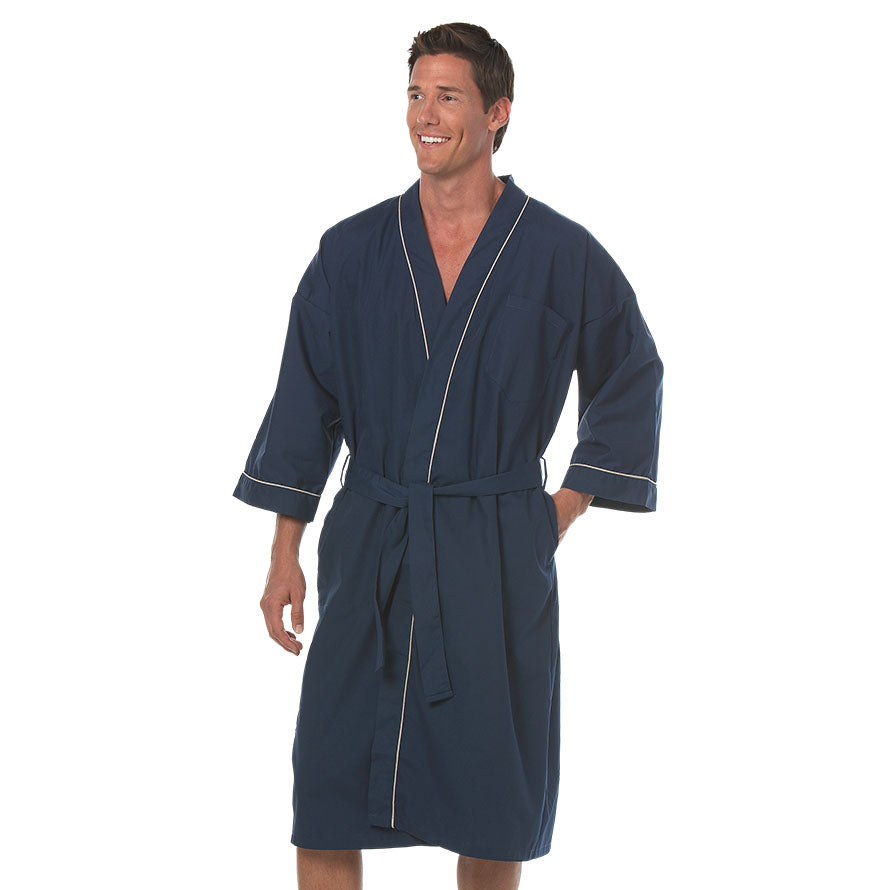 Fashion Seal Healthcare Premium Collarless Robe- Navy