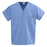 Medline Unisex 100% Cotton Reversible V-Neck Scrub Top with 2 Pockets - Unisex 100% Cotton Reversible V-Neck 2-Pocket Scrub Top, Size L, Ceil Blue - 648MHSL