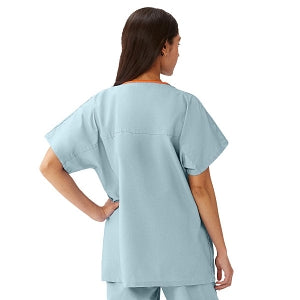 Medline Unisex 100% Cotton Reversible V-Neck Scrub Top with 2 Pockets - Unisex 100% Cotton Reversible V-Neck 2-Pocket Scrub Top, Size 3XL, Misty - 648MZSXXXL