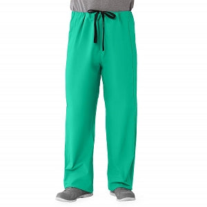 Medline Unisex 100% Cotton Reversible Drawstring Scrub Pants - 100% Cotton Reversible Scrub Pants, Jade, Unisex Size L - 649MJSL