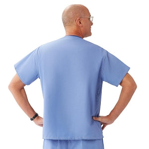 Medline Unisex 100% Cotton Reversible Hyperbaric Scrub Top with Pockets - Unisex 100% Cotton Reversible Hyperbaric Scrub Top with Medline Color-Coding, Size 4XL, Ceil Blue - 658MHS4XL-CM