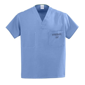 Medline Unisex 100% Cotton Reversible Hyperbaric Scrub Top with Pockets - Unisex 100% Cotton Reversible Hyperbaric Scrub Top with Medline Color-Coding, Size 5XL, Ceil Blue - 658MHS5XL-CM