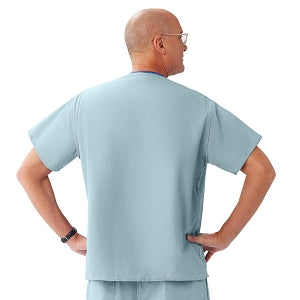 Medline Unisex 100% Cotton Reversible Hyperbaric Scrub Top with Pockets - Unisex 100% Cotton Reversible Hyperbaric Scrub Top with Medline Color-Coding, Size L, Misty - 658MZSL-CM