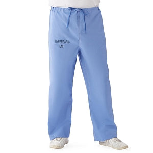 Medline Unisex 100% Cotton Reversible Hyperbaric Drawstring Scrub Pants - Unisex 100% Cotton Reversible Hyperbaric Drawstring Scrub Pants with Medline Color-Coding, Size 4XL Regular Inseam, Ceil Blue - 659MHS4XL-CM