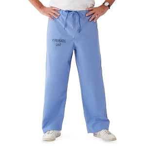 Medline Unisex 100% Cotton Reversible Hyperbaric Drawstring Scrub Pants - Unisex 100% Cotton Reversible Hyperbaric Drawstring Scrub Pants with Medline Color-Coding, Size 4XL Regular Inseam, Ceil Blue - 659MHS4XL-CM