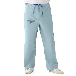 Medline Unisex 100% Cotton Reversible Hyperbaric Drawstring Scrub Pants - Unisex 100% Cotton Reversible Hyperbaric Drawstring Scrub Pants with Medline Color-Coding, Size M Regular Inseam, Misty - 659MZSM-CM