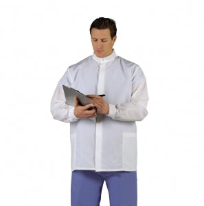 Medline Unisex ASEP Barrier Short Lab Coats - ASEP Unisex Short Barrier Lab Coat, White, Size S - 6602BQWS