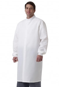 Medline Unisex ASEP Barrier Lab Coats - Unisex Barrier Lab Coat without Pockets, White, Size L - 6623BQWNPL