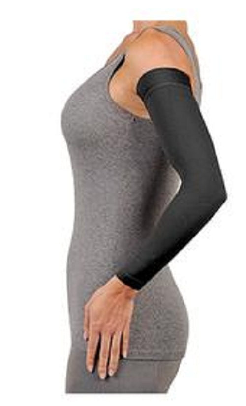 Juzo Soft Compression Armsleeve, 15 to 20mmHg, with Silicone Border, Regular, Size 5, Black