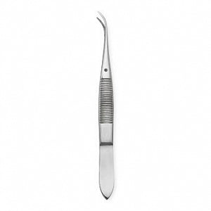 Centurion Centurion Serrated Umbilical Forceps - 4" (10.1 cm) Sterile Centurion Iris Forceps with Umbilical Serrated 1/2 Curve Sharp / Sharp Tips, Lil' Tips, Single Use - 67410