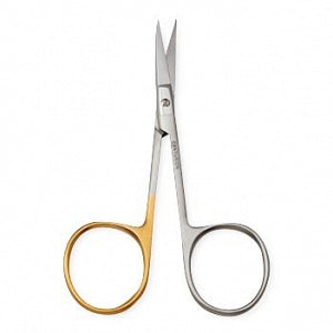 Centurion Centurion Iris Scissors - 4" (10.1 cm) Sterile Centurion Iris Scissors with Curved Sharp / Sharp Tips, Lil' Tips Delicate, Premium Satin Grade, Single Use - 67450