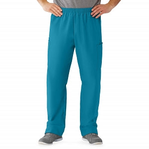 Medline AngelStat Unisex Elastic Waist Cargo Scrub Pants - AngelStat Unisex Elastic Waist Cargo Scrub Pants, Size 4XL Regular Inseam, Peacock - 674NBT4XLM