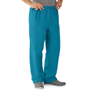 Medline AngelStat Unisex Elastic Waist Cargo Scrub Pants - AngelStat Unisex Elastic Waist Cargo Scrub Pants, Size L Long Inseam, Peacock - 674NBTLL