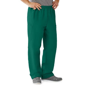 Medline AngelStat Unisex Elastic Waist Cargo Scrub Pants - AngelStat Unisex Elastic Waist Cargo Scrub Pants, Size 4XL Regular Inseam, Hunter Green - 674NHG4XLM