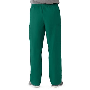 Medline AngelStat Unisex Elastic Waist Cargo Scrub Pants - AngelStat Unisex Elastic Waist Cargo Scrub Pants, Size L Long Inseam, Hunter Green - 674NHGLL