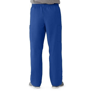 Medline AngelStat Unisex Elastic Waist Cargo Scrub Pants - AngelStat Unisex Elastic Waist Cargo Scrub Pants, Size 4XL Regular Inseam, Sapphire - 674NHT4XLM