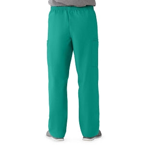 Medline AngelStat Unisex Elastic Waist Cargo Scrub Pants - AngelStat Unisex Elastic Waist Cargo Scrub Pants, Size 5XL Long Inseam, Emerald - 674NJT5XLM