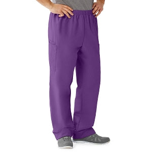 Medline AngelStat Unisex Elastic Waist Cargo Scrub Pants - AngelStat Unisex Elastic Waist Cargo Scrub Pants, Size 4XL Regular Inseam, Regal Purple - 674NRP4XLM