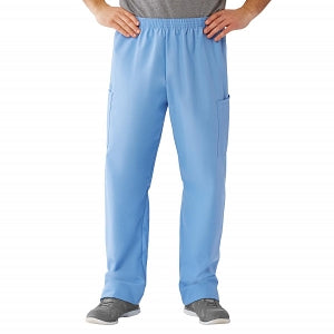 Medline AngelStat Unisex Elastic Waist Cargo Scrub Pants - AngelStat Unisex Elastic Waist Cargo Scrub Pants, Size 2XL Extra-Long Inseam, Ceil Blue - 674NTHXXLXL