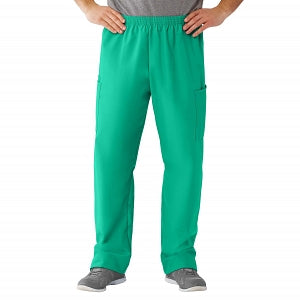 Medline AngelStat Unisex Elastic Waist Cargo Scrub Pants - AngelStat Unisex Elastic Waist Cargo Scrub Pants, Size 4XL Regular Inseam, Jade - 674NTJ4XLM