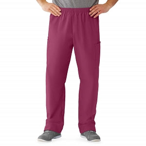 Medline AngelStat Unisex Elastic Waist Cargo Scrub Pants - AngelStat Unisex Elastic Waist Cargo Scrub Pants, Size 4XL Regular Inseam, Raspberry - 674NTR4XLM