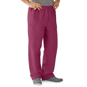 Medline AngelStat Unisex Elastic Waist Cargo Scrub Pants - AngelStat Unisex Elastic Waist Cargo Scrub Pants, Size 5XL Regular Inseam, Raspberry - 674NTR5XLM