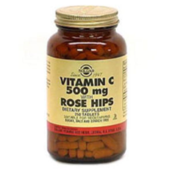 Solgar Vitamin & Herb Vitamin C Supplement Vitamin C/Rose Hips Tablets 500mg 250/Bt