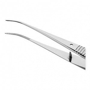 Centurion Centurion Serrated Umbilical Forceps - 4" (10.1 cm) Sterile Centurion Iris Forceps with Umbilical Serrated 1/4 Curve Sharp / Sharp Tips, Lil' Tips, Single Use - 67725