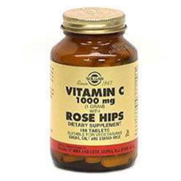 Solgar Vitamin & Herb Vitamin C Supplement Vitamin C/Rose Hips Tablets 1000mg 100/Bt