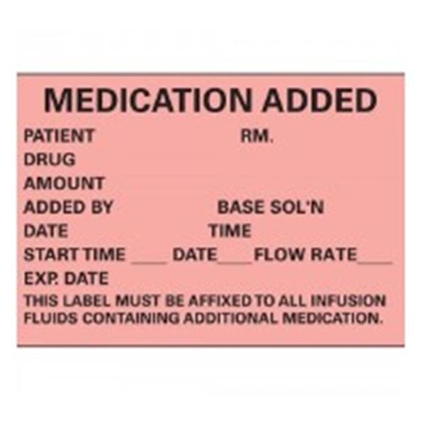 TimeMed a Div of PDC Label Medication Added Fluorescent Red 1.75" x 2.5" 1000/Rl