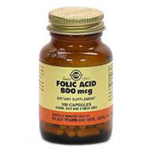 Solgar Vitamin & Herb Folic Acid Supplement Vegicaps 800mcg 100/Bt, 42 BT/CA (33984010918)