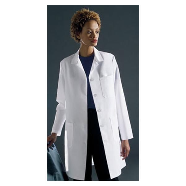 Medline Industries  Lab Coat 80% Polyester / 20% Cotton Poplin Womens White Size 8 Ea