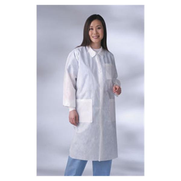 Medline Industries  Lab Coat Knee Length SMS Unisex White 3X Large 30/Ca