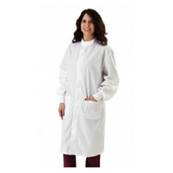 Medline Industries  Lab Coat Barrier Poly/Crbn ASEP Unsx Wht XL Ea