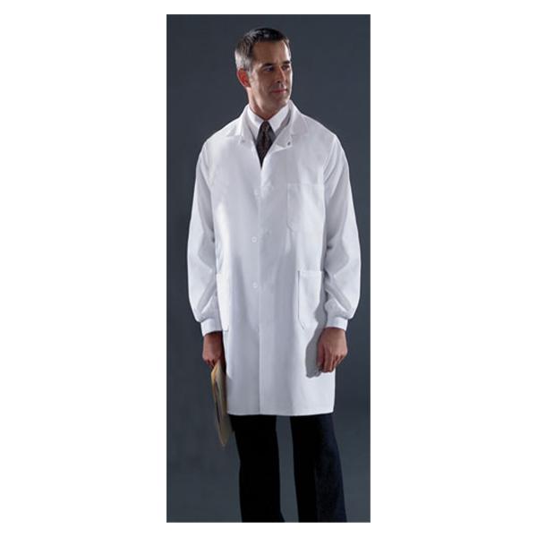 Medline Industries  Lab Coat Stf Lngth Poly/Ctn Unsx Wht Sm 39" Ea