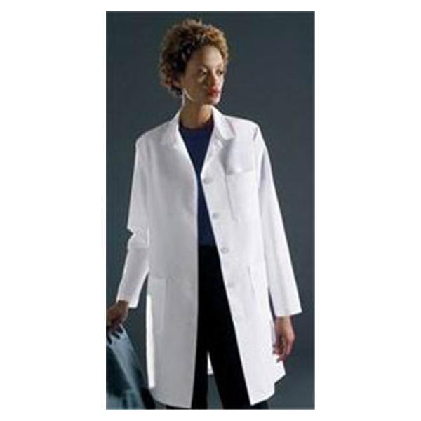 Medline Industries  Lab Coat Stf Lngth Poly/Ctn W Wht Sz 10 36" Ea