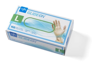 Medline Glide-On Powder-Free Vinyl Exam Gloves - CA Only - For California Only, Glide-On Powder-Free Vinyl Exam Gloves, Size L - 6GLIDE513