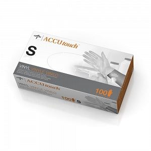 Medline Accutouch Synthetic Exam Gloves - CA Only - For California Only, Accutouch Powder-Free Clear Vinyl Exam Gloves, Size S - 6MDS192074