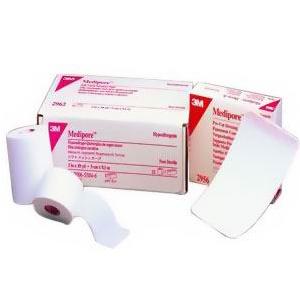 3M Medipore Hypoallergenic Soft Cloth Surgical Tape, White, Latex Free