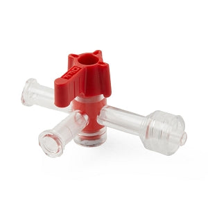 Namic 4-Way Stopcocks - 4-Way Stopcock with OFF Handle Position, Low Pressure, Fixed Male Luer Lock, Female Fitting, 200 PSI - H965700150131