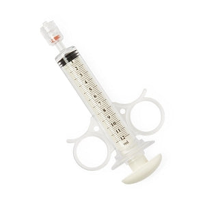 Namic Angiographic 12 mL Control Syringes with Rotator - High-Pressure with Palm Pad Plunger Style and Finger Ring, 0.5 mL Reservoir, Rotating Male Adaptor Fitting, 12 mL - H965700970071