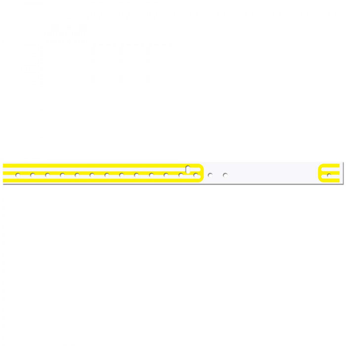 Compuband Thermal Wristband Thermal Clasp Closure 3/4"X11 1/2 1 1/2" Pedi Yellow - 500 Per Box Quantity: 500 Per Box Information Area: 3 1/8" L X 3/4" H Size Of Band: 11 1/2" L X 3/4" W" Core Size: 1 1/2" Outer Diameter: 5.85"