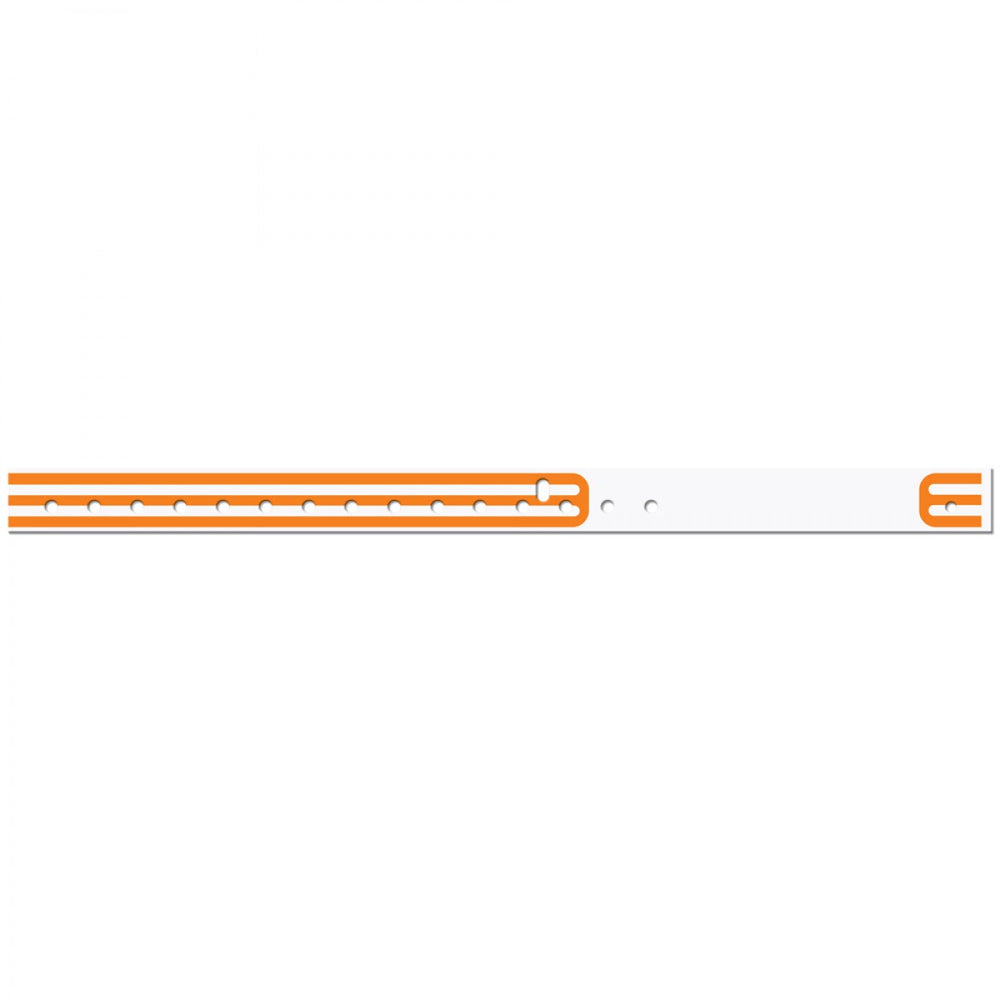 Compuband Thermal Wristband Thermal Clasp Closure 3/4"X11 1/2 1 1/2" Pedi Orange - 500 Per Box Quantity: 500 Per Box Information Area: 3 1/8" L X 3/4" H Size Of Band: 11 1/2" L X 3/4" W" Core Size: 1 1/2" Outer Diameter: 5.85"