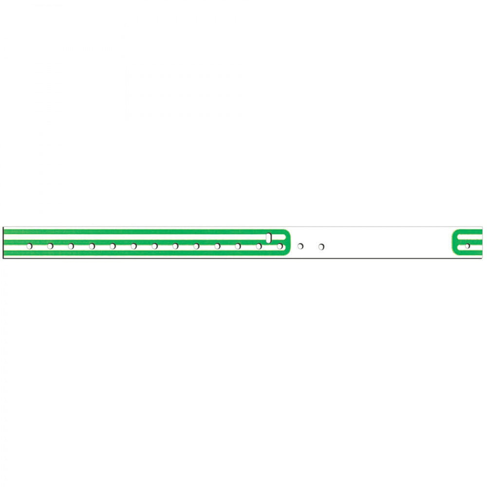 Compuband Thermal Wristband Thermal Clasp Closure 3/4"X11 1/2 1" Pedi Green - 200 Per Box Quantity: 200 Per Box Information Area: 3 1/8" L X 3/4" H Size Of Band: 11 1/2" L X 3/4" W Core Size: 1" Outer Diameter: 3.80"