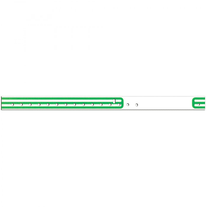 Compuband Thermal Wristband Thermal Clasp Closure 3/4"X11 1/2 1" Pedi Green - 200 Per Box Quantity: 200 Per Box Information Area: 3 1/8" L X 3/4" H Size Of Band: 11 1/2" L X 3/4" W Core Size: 1" Outer Diameter: 3.80"