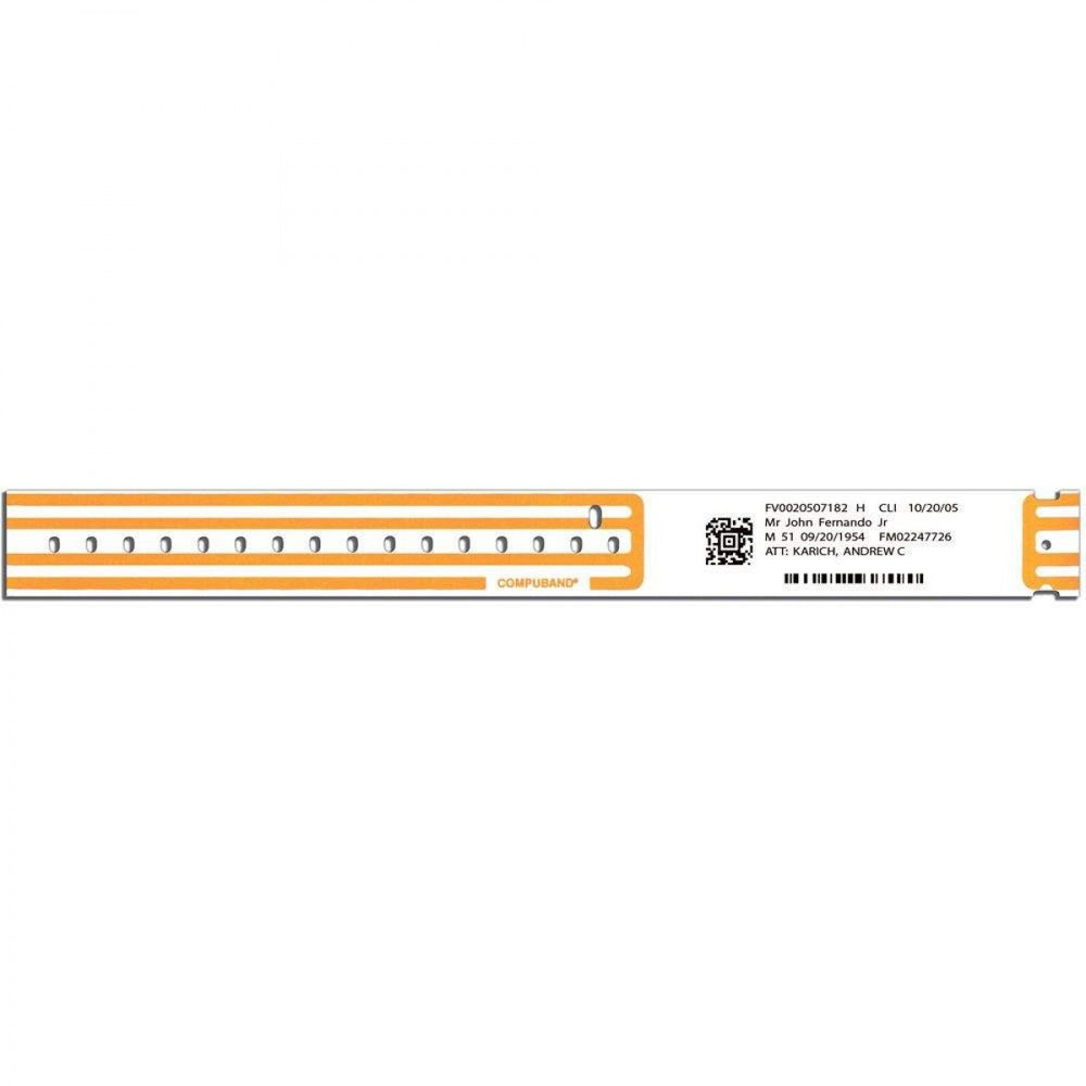 Compuband Thermal Wristband Thermal Clasp Closure 1 1/8"X11 1/2 1" Adult Orange - 200 Per Box