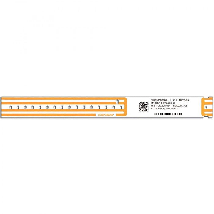 Compuband Thermal Wristband Thermal Clasp Closure 1 1/8"X11 1/2 1" Adult Orange - 200 Per Box