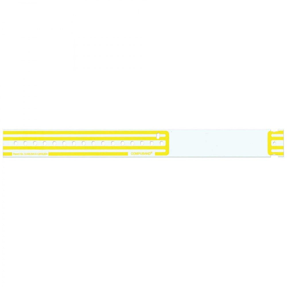 Compuband Thermal Wristband Thermal Clasp Closure 1 1/8"X11 1/2 1" Adult Yellow - 350 Per Box Quantity: 350 Per Box Information Area: 4" L X 1 1/8" H Size Of Band: 11 1/2" L X 1 1/8" W Core Size: 1" Outer Diameter: 4.98"