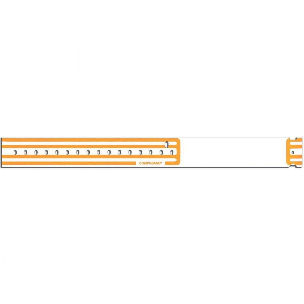 Compuband Thermal Wristband Thermal Clasp Closure 1 1/8"X11 1/2 1" Adult Orange - 350 Per Box Quantity: 350 Per Box Information Area: 4" L X 1 1/8" H Size Of Band: 11 1/2" L X 1 1/8" W Core Size: 1" Outer Diameter: 4.98"